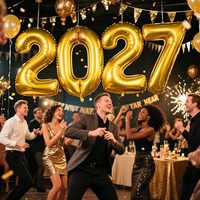 Ballons chiffres 2027 bleu foncé de 16, 32 et 40 pouces – Nouveaux ballons bleu marine pour le réveillon du Nouvel An – Fournitures de fête pour un joyeux Nouvel An