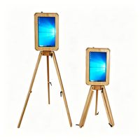 Cabina de Fotos Portátil Personalizada de Estilo Vintage Retro con Pantalla Doble de Madera para iPad SLR de 18.5 Pulgadas, Cabina de Fotos de Madera para Eventos con Impresión de Fotos en Formato Self-Service