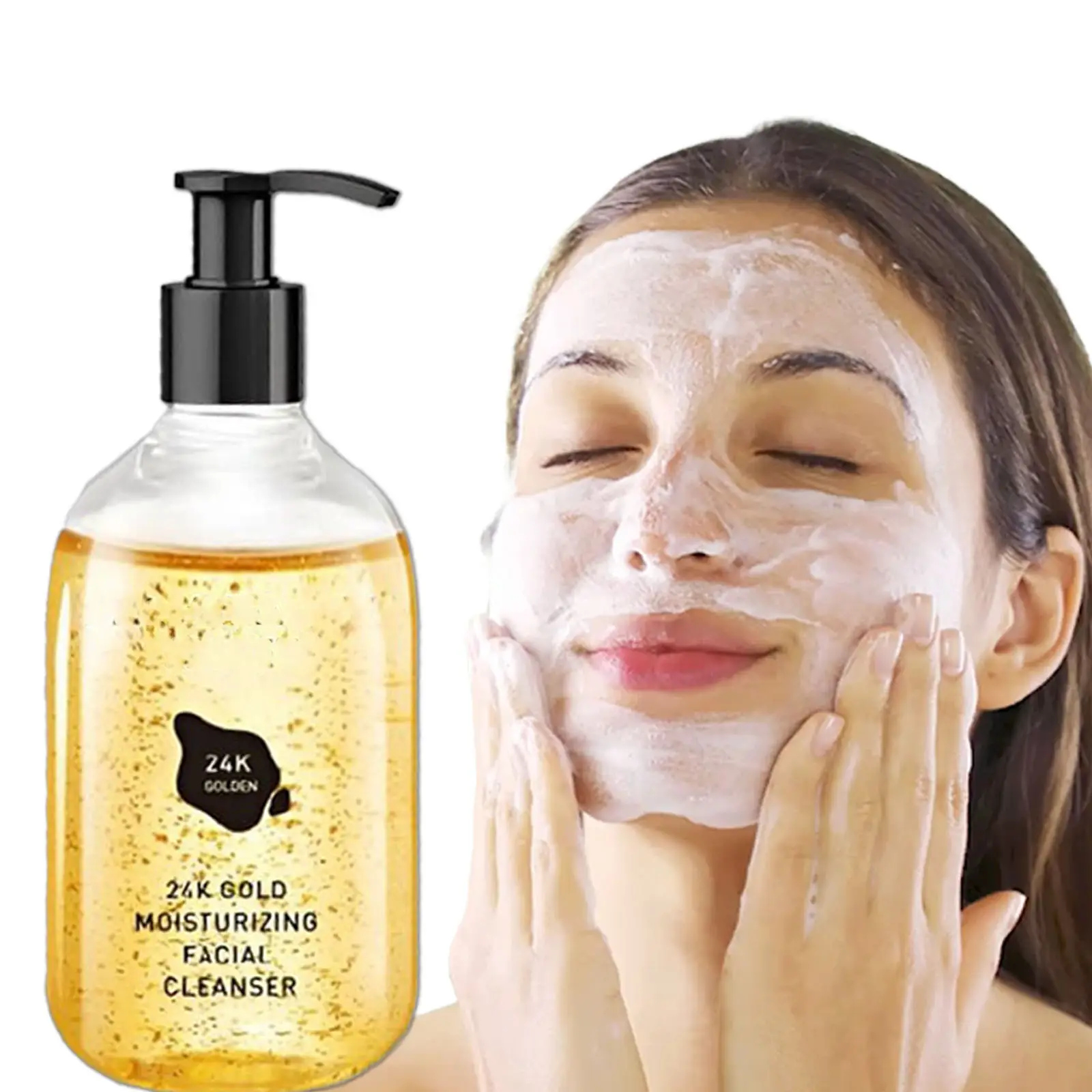 Halal cosmetic face cleanser 24K gold moisturizing cleanser moisturizer facial cleanser