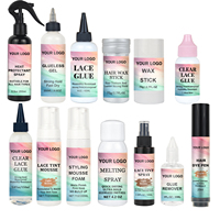 Kit d'installation de perruques imperméable : Colle pour dentelle, Mousse teintée, Mousse coiffante, Bâton de cire, Fixateur de bords, Extensions, Perruques, Ensemble d'outils