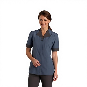 Uniforme pour le personnel hôtelier, chemise <span class=keywords><strong>de</strong></span> <span class=keywords><strong>travail</strong></span> en polyester avec poche avant profonde pour le personnel d'entretien ménager - Product Image 5