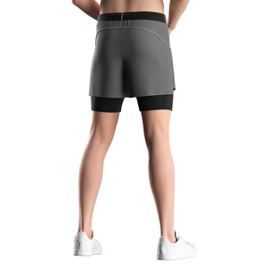 Shorts de sport pour homme découpés au laser, respirants, avec logo réfléchissant pour conditions de faible visibilité - Product Image 6