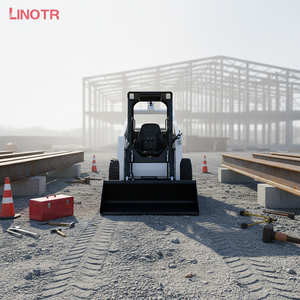 नया स्वचालित बकेट लेवलिंग फ्रंट लोडर मिनी स्किड टेलर 1 साल की वारंटी गैसोलीन संचालित इंजन - Product Image 5