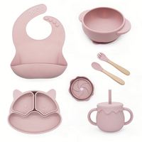 Fabricant Vaisselle pour enfants sans BPA Assiette à ventouse Ensemble de sevrage en silicone pour l'alimentation des bébés