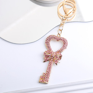Llavero de Lujo con Forma de Llave y Diamantes de Imitación, Colgante de Aleación de Zinc para Bolsos, Joyería de Moda para Regalo y Accesorio Diario - Product Image 6