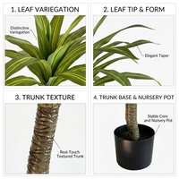 90cm Künstlicher Dracaena Seidenbaum Künstliches Dracaena-Grünpflanzenbäumchen Künstlicher Bonsai für Heim- und Gartendekoration