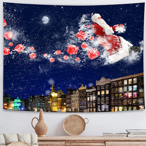 Père Noël Arbre de Noël Bonhomme de <span class=keywords><strong>Neige</strong></span> Tapisseries 52x60 Pouces Tenture Murale <span class=keywords><strong>Tapisserie</strong></span> de Noël pour Décor de Fête - Product Image 3
