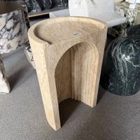 Table d'appoint/d'angle en dalle de pierre naturelle style Wabi-Sabi, mobilier de salon écologique pour villas, halls d'hôtels et appartements