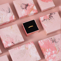 Boîte d'emballage pour bijoux en carton papier, carrée, rectangulaire, rose, florale, irrégulière, style chinois, pour bracelet, boucles d'oreilles