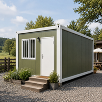 Maison de magasin pliable intégrée, mobile, en panneaux sandwich d'acier, insonorisée et étanche, pour l'aménagement paysager