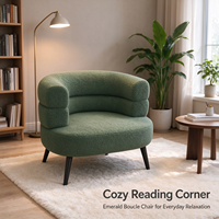 Fauteuil rembourré moderne style ours avec pieds en bois massif pour salon, chambre ou hôtel