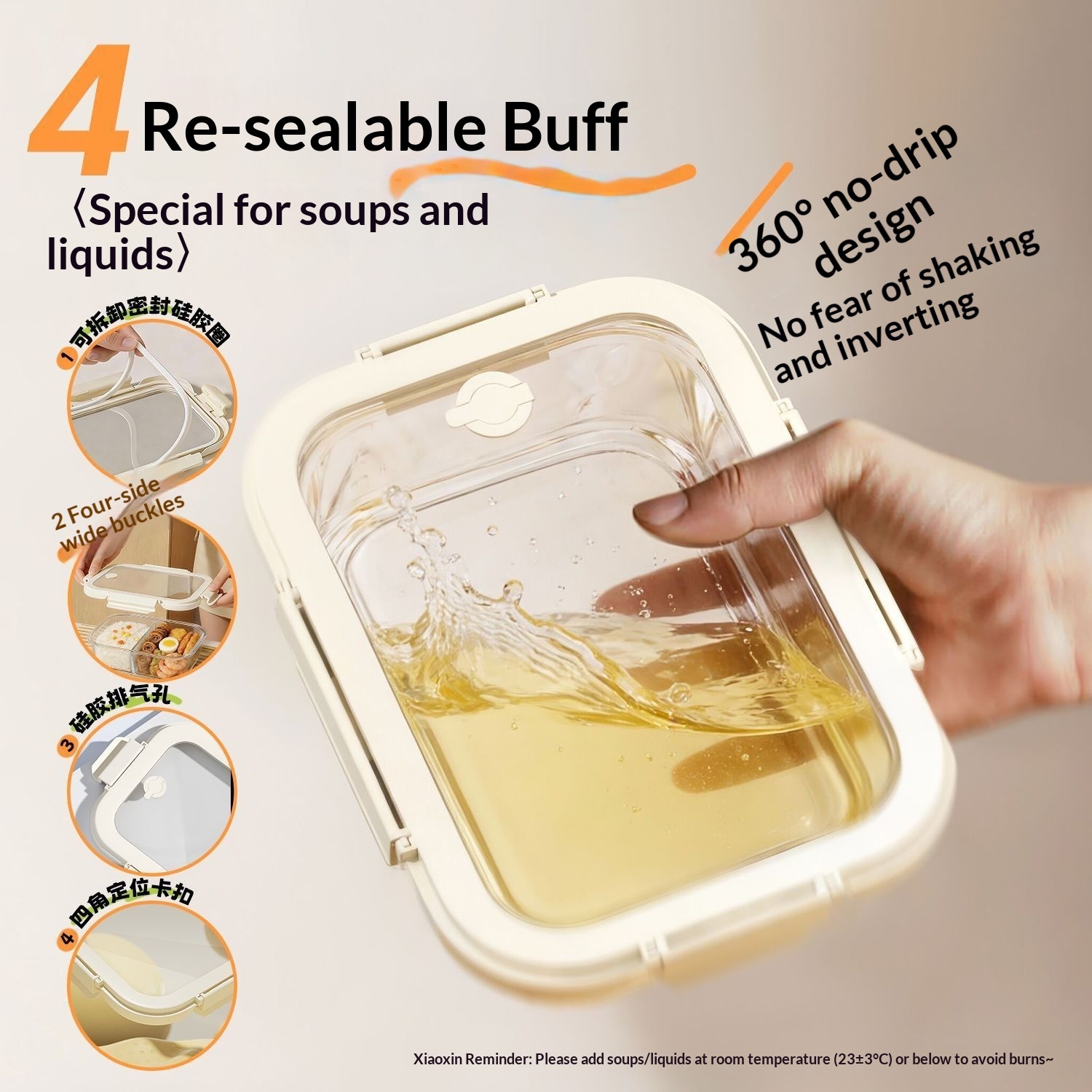 High Borosilicate Glass Airtight BPA Free Dishwasher Safe Microwave Safe Stackable Lunch Box Printing Food Container view 2