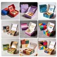 Boîtes d'emballage en carton pliables de luxe pour gâteaux, biscuits, brownies, cookies, beignets, emballages cadeaux avec logo