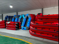 Kayak gonflable Hypalon en PVC de qualité supérieure pour 3 à 4 personnes avec moteur Bateau à rames pour sports nautiques en plein air pour la pêche Plancher aérien inclus
