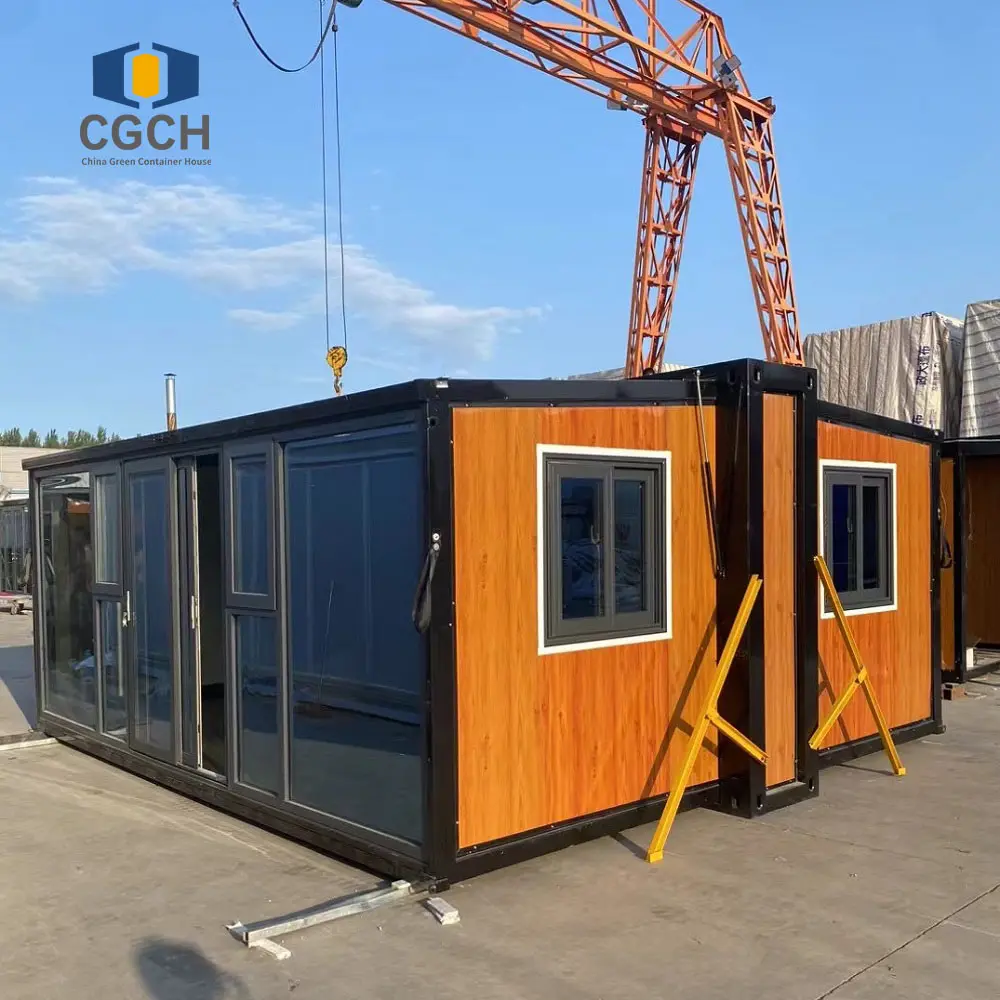 CGCH kontainer rumah kaca kecil 20 kaki, rumah penyimpanan luar ruangan gudang dapat diperbesar rumah kontainer