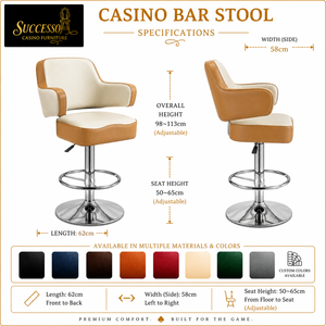 Successor Casino Stoel Kruk Zware Armleuningen Verstelbare Poker Gokkast Stoel voor <span class=keywords><strong>Club</strong></span> Bar Op Maat Gemaakte Poker Tafel Stoelen - Product Image 2