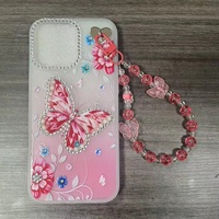 Coque de téléphone de luxe en TPU avec chaîne, motif papillon diamanté, pour iPhone 17 16 15 14 13 12 11 et pour ITEL A56 A58 A05s A18 A70 P37