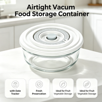 Conteneur de stockage alimentaire sous vide hermétique en PET, préservation de la fraîcheur avec suivi de date pour ustensiles de cuisine, stockage de fruits et légumes