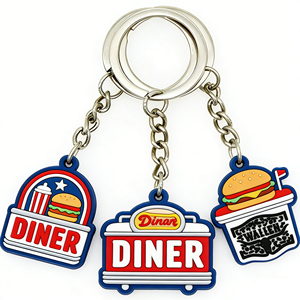 Porte-clés en caoutchouc personnalisé série 2D, pendentif de sac en PVC souple durable, mini décoration, cadeau promotionnel - Product Image 6