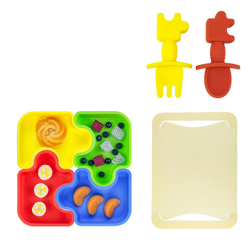 plate with spoon+fork+tray