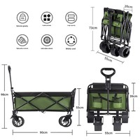Chariot de camping pliable à quatre roues en acier inoxydable pour l'extérieur