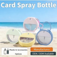 Flacon pulvérisateur de parfum de poche portable rond de 30 ml 35 ml, nouveau design, flacon pulvérisateur de carte de crédit en PET, pulvérisateur à pompe, désinfectant pour les mains rechargeable