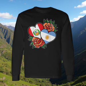 Camiseta de Manga Larga con Bandera de Perú y Argentina, Mitad Peruanas, Mitad Argentinas - Product Image 3
