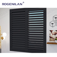 Rogenilan Volets de plantation en aluminium pour l'extérieur Persiennes pliantes Fenêtres et portes Ventilation Persiennes Obturateur