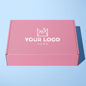 Boîte aux lettres en carton ondulé rose avec logo de marque personnalisé Boîte d'emballage d'extension de cheveux avec impression couleur - Product Image 2