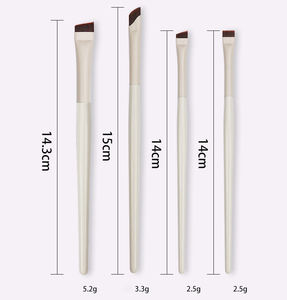 Pinceau de maquillage pour les yeux et les sourcils, en poils vegan, ultra fin, incliné, plat, angulaire, beige, de qualité supérieure, avec réduction sur les achats multiples - Product Image 2