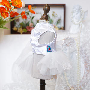 ऑस्टेप निर्माता प्यारा कुत्ता सफेद पॉलिएस्टर फीता शादी के कपड़े - Product Image 4