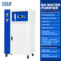 Fabrication OEM et ODM, pompe à moteur en acier inoxydable à osmose inverse multi-étages, purificateur d'eau bleu, traitement de l'eau vertical, 400 GPD