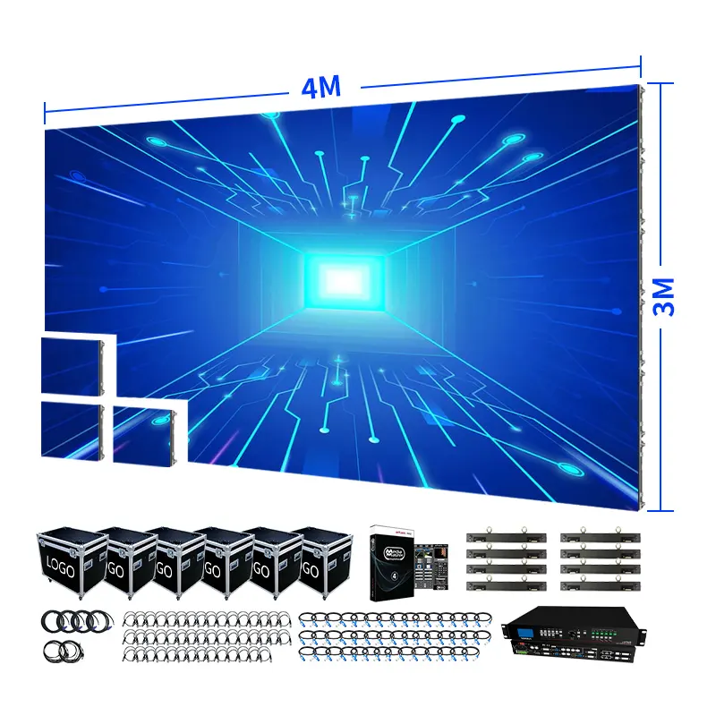 Kabinet dinding Video tampilan LED aluminium penuh warna SMD p3.91 layar LED luar ruangan paket dinding Video untuk Penyewaan