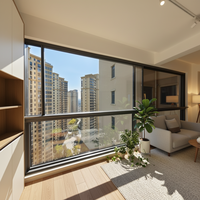 Ventanas Corredizas Panorámicas de Aleación de Aluminio, Impermeables y Resistentes al Polvo, para Espacios Interiores y Exteriores de Clubes de Alta Gama