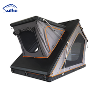 Tente de toit portable en aluminium à coque rigide Oxford pour 1-2 personnes, double pliage, quatre saisons, imperméable, installation rapide, pour l'extérieur