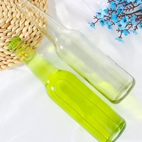 Bouteilles rondes en verre transparent pour bière, lait de soja, 300ml, 30cl, 330ml, 33cl, vente en gros