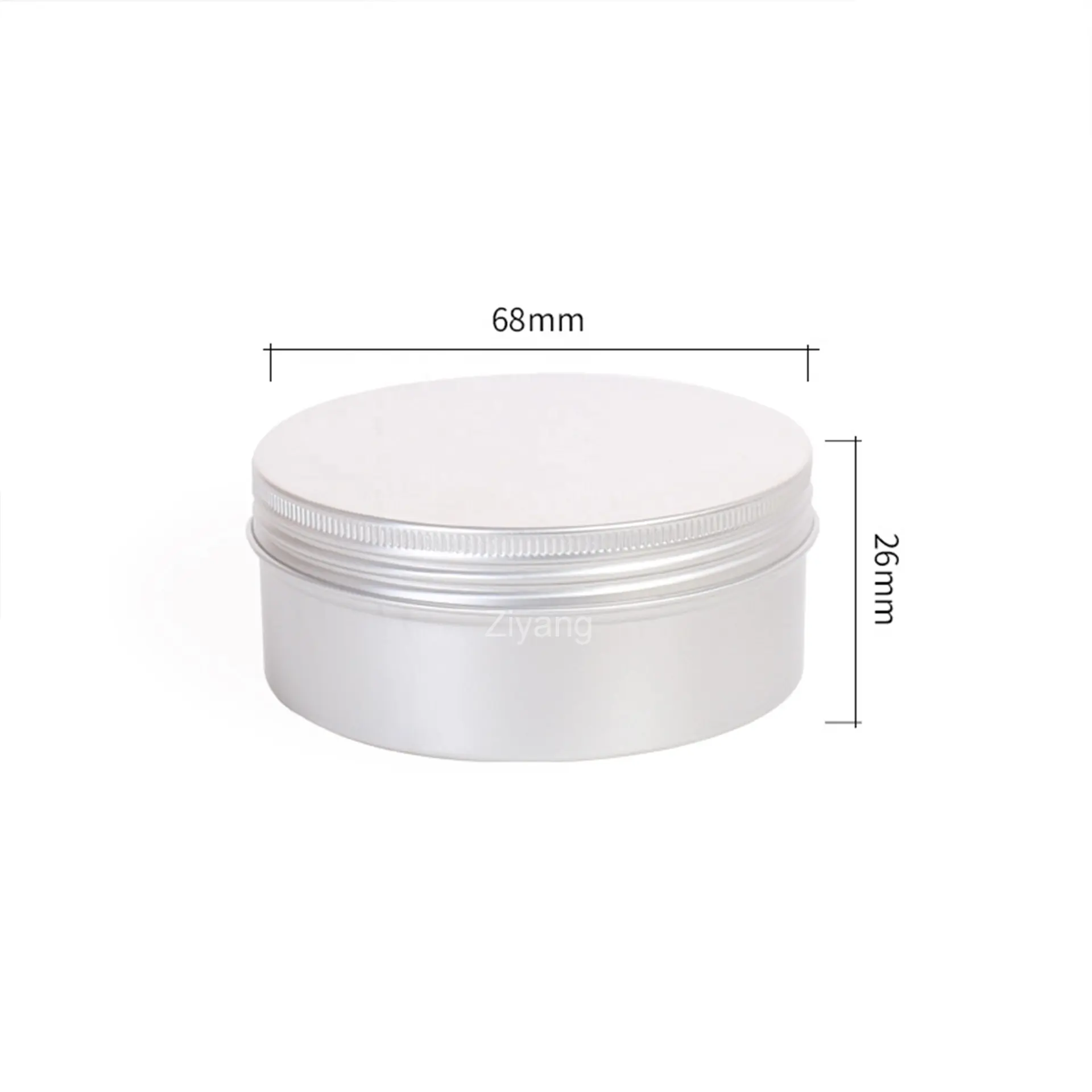 Hochwertige silberne runde Metall-Dose mit Deckel Aluminiumdosen kosmetischer Metall-Dose Behälter individuell