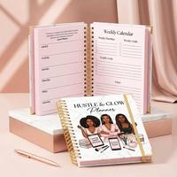 Carnet spirale personnalisé, agenda hebdomadaire et mensuel, planificateur d'objectifs, planificateur de manifestation