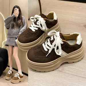 Zapatillas Deportivas Alemanas con Plataforma de 7CM para Mujer, Otoño 2025, Nuevas, de Cuero Genuino, con Suela Gruesa, Estilo Retro, Casuales - Product Image 2