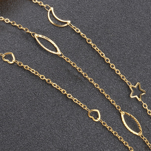 Chaîne en acier inoxydable en forme de cœur plaquée or pour la fabrication de colliers, accessoires de bijouterie, couleur 18k, résistante au décolorissement H1257 - Product Image 4