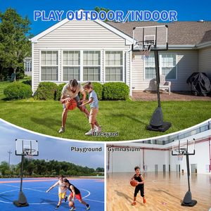 Système de panier de basket réglable de 3 m avec panneau arrière en PC incassable de 112 cm et anneau détachable à ressort pour l'entraînement professionnel - Product Image 5