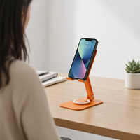 Support de téléphone intelligent de bureau pliable, support de tablette mobile, support de téléphone portable rotatif à 360 degrés en métal