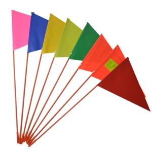 Logotipo personalizado rojo amarillo impermeable bicicleta seguridad Triangular bicicleta bandera con fibra de vidrio poste montaje banderas promocionales Banners - Product Image 2