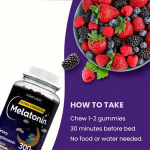 सॉरेसन स्लीप ग्मी पूरक मेलाटोनिन 10 मिलीग्राम वयस्क नींद समर्थन शाकाहारी आहार कार्बनिक विटामिन मेलाटोनिन गुम्मस - Product Image 2