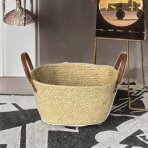 Vintage Rectangle 75L Large Woven Cotton <b>Rope</b> Storage <b>Basket</b> with Handle - Product Image 2