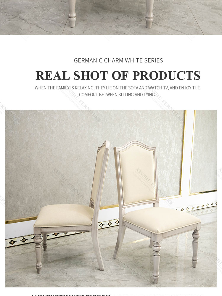 American Nordic Family DiningTtable Chair Retro Back Chair 2021 New Full Solid Wood Armrest Cloth Dining Chair