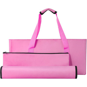 Sac de Mahjong en toile personnalisé avec grande fermeture éclair, motif floral pagode bleu et blanc, ensemble de sacs de rangement portables pour voyage, assorti - Product Image 3
