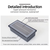 Lampe de sol LED solaire à énergie solaire pour extérieur, étanche IP68, en verre trempé, avec briques encastrées