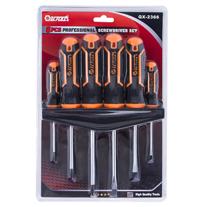 Wutools <b>Screwdriver</b> Set 6 Pc Cross And Flat Head Magnetic Tip Anti Slip Handle For Diy Home Repair - Product Image 4