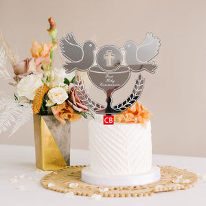 Décoration de gâteau en acrylique Pigeon Ange "Première <span class=keywords><strong>Communion</strong></span>" Décoration de gâteau de baptême de bébé Plug-in - Product Image 3